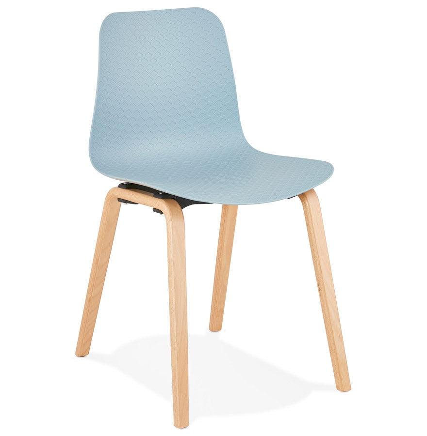 Nordaluxe | Scandinavische stoel – blauw – elegant design met natuurlijke houten poten-OfficeKing