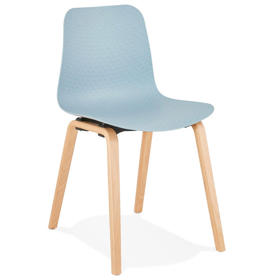 Nordaluxe | Scandinavische stoel – blauw – elegant design met natuurlijke houten poten-OfficeKing