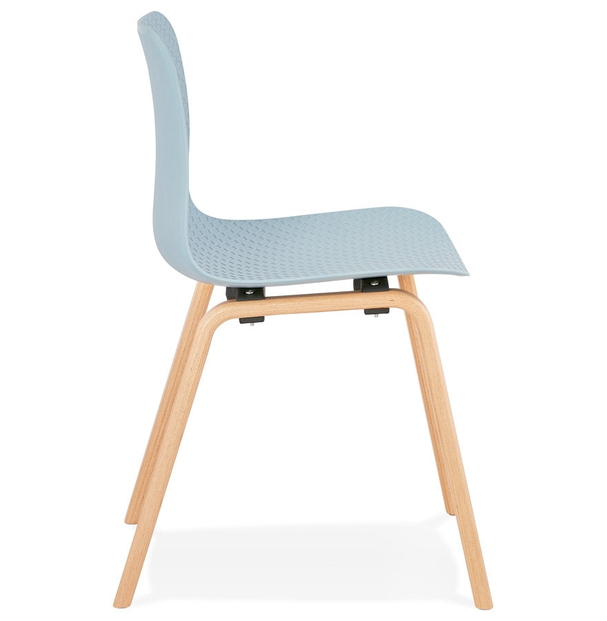 Nordaluxe | Scandinavische stoel – blauw – elegant design met natuurlijke houten poten-OfficeKing