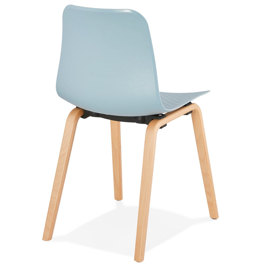 Nordaluxe | Scandinavische stoel – blauw – elegant design met natuurlijke houten poten-OfficeKing