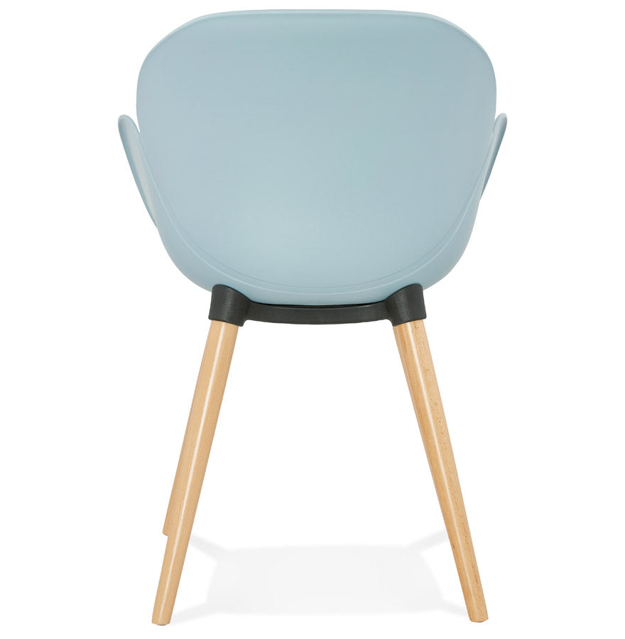 Nordique | Luxe blauwe designstoel met houten poten