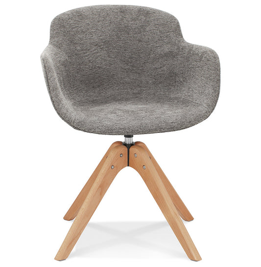 Nobelle | Luxe armstoel in donkergrijs – natuurlijk hout-OfficeKing