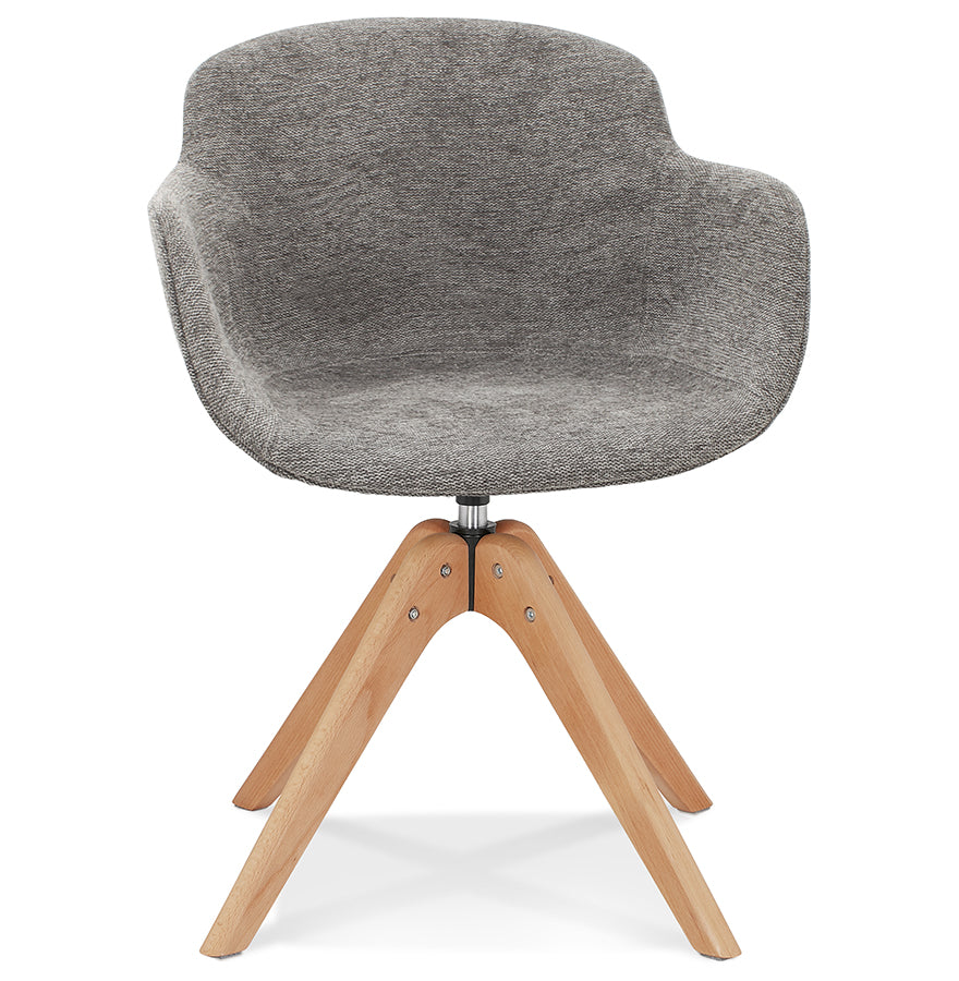 Nobelle | Luxe armstoel in donkergrijs – natuurlijk hout
