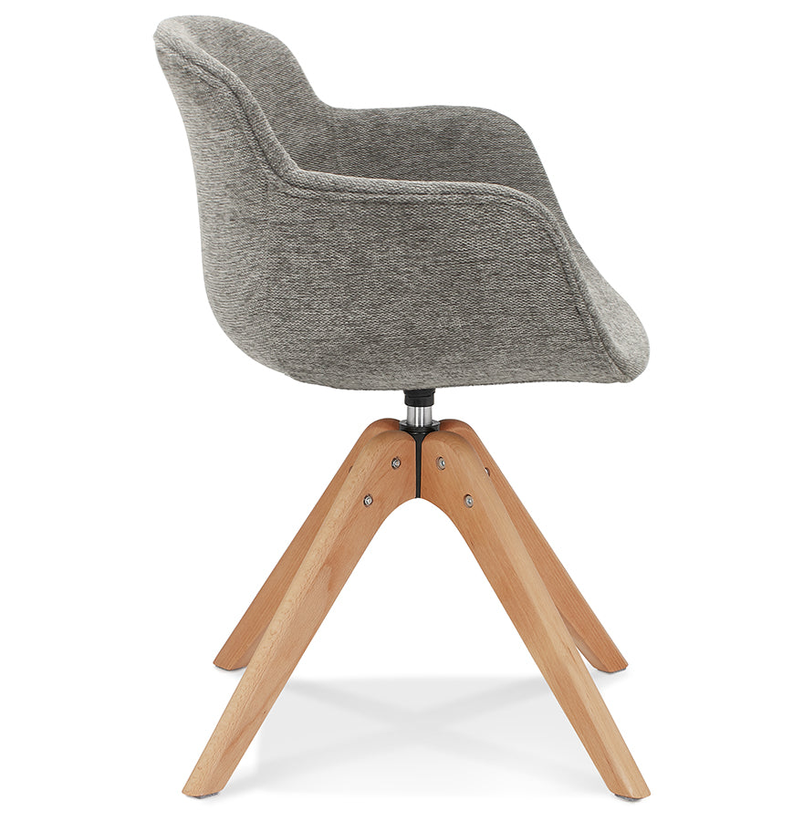 Nobelle | Luxe armstoel in donkergrijs – natuurlijk hout-OfficeKing