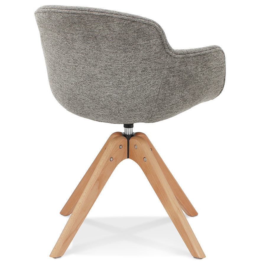 Nobelle | Luxe armstoel in donkergrijs – natuurlijk hout