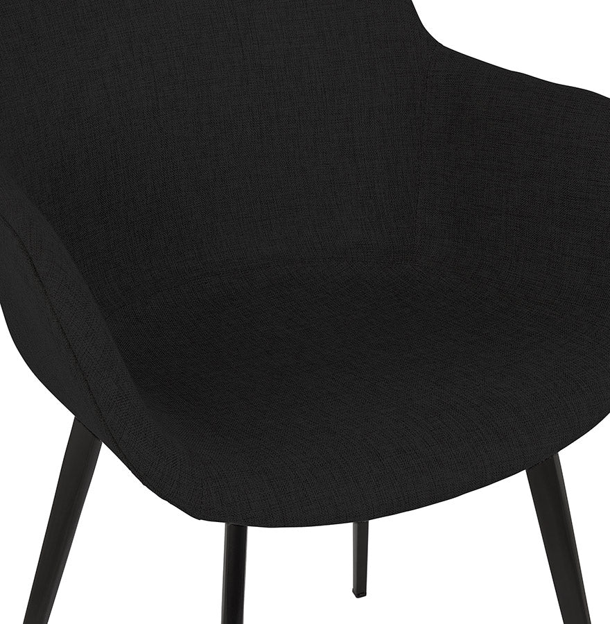 Nobleza | Luxe zwarte stoffen stoel met armleuningen – stijlvol en comfortabel-OfficeKing