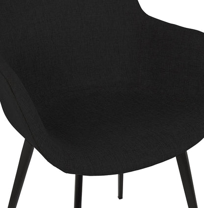 Nobleza | Luxe zwarte stoffen stoel met armleuningen – stijlvol en comfortabel-OfficeKing