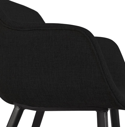Nobleza | Luxe zwarte stoffen stoel met armleuningen – stijlvol en comfortabel-OfficeKing