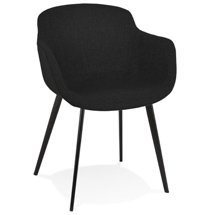 Nobleza | Luxe zwarte stoffen stoel met armleuningen – stijlvol en comfortabel-OfficeKing