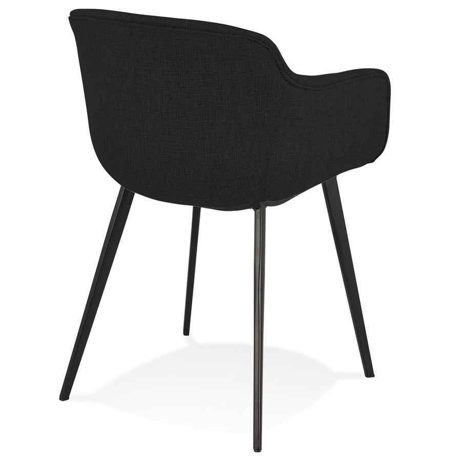 Nobleza | Luxe zwarte stoffen stoel met armleuningen – stijlvol en comfortabel-OfficeKing