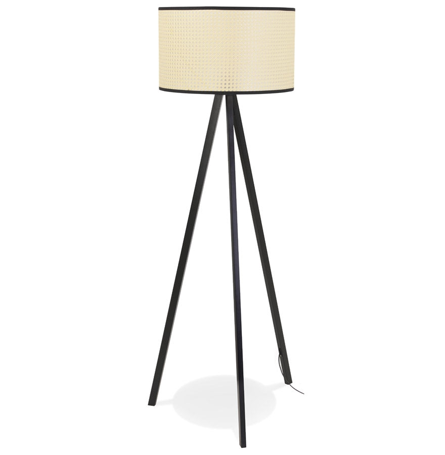 Ritano | Driepoot Vloerlamp met Rotan – Elegant en Modern Design