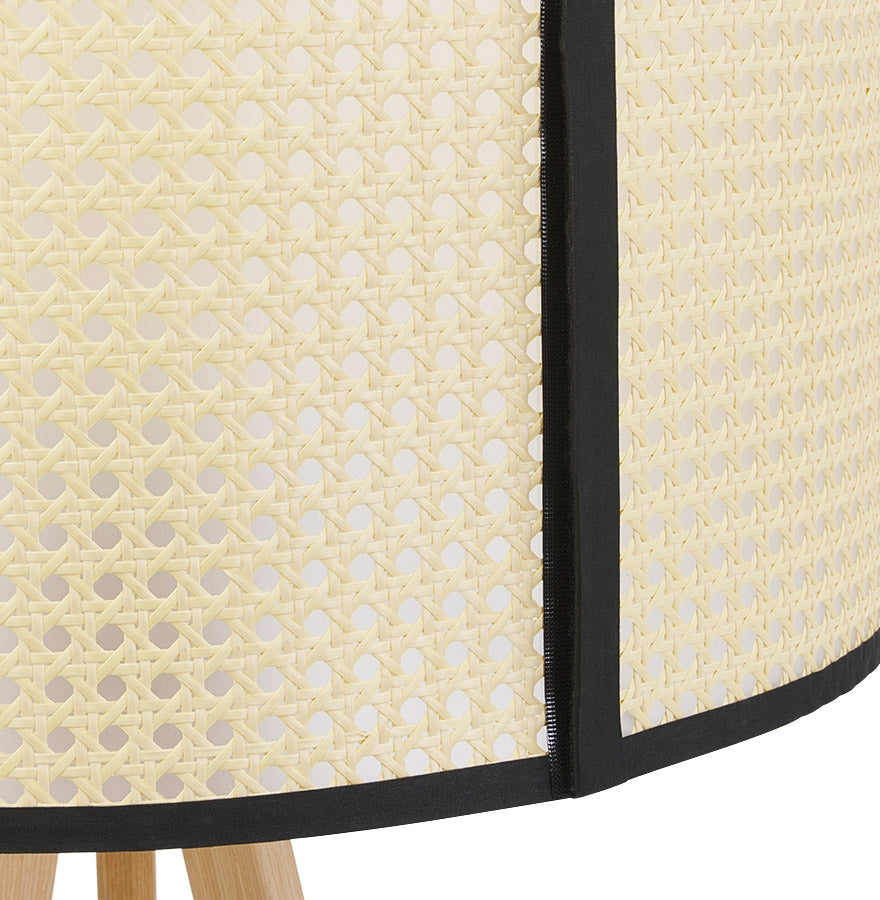 Lumira | Driepoot Vloerlamp met Rotan – Elegant en Natuurlijk Design