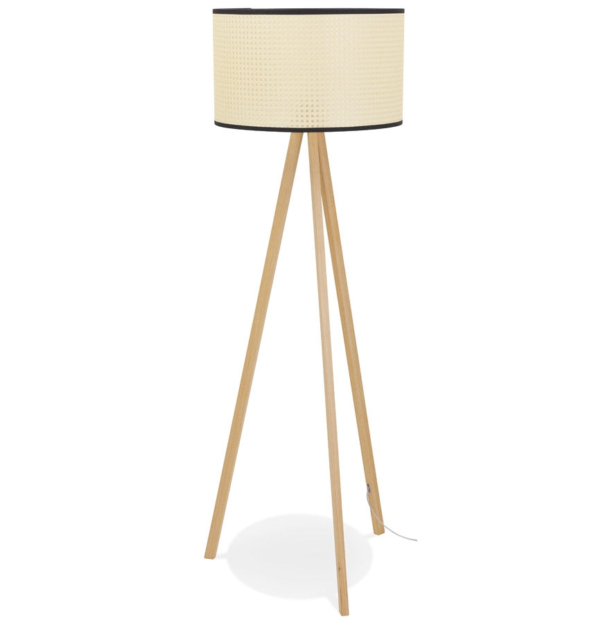 Lumira | Driepoot Vloerlamp met Rotan – Elegant en Natuurlijk Design