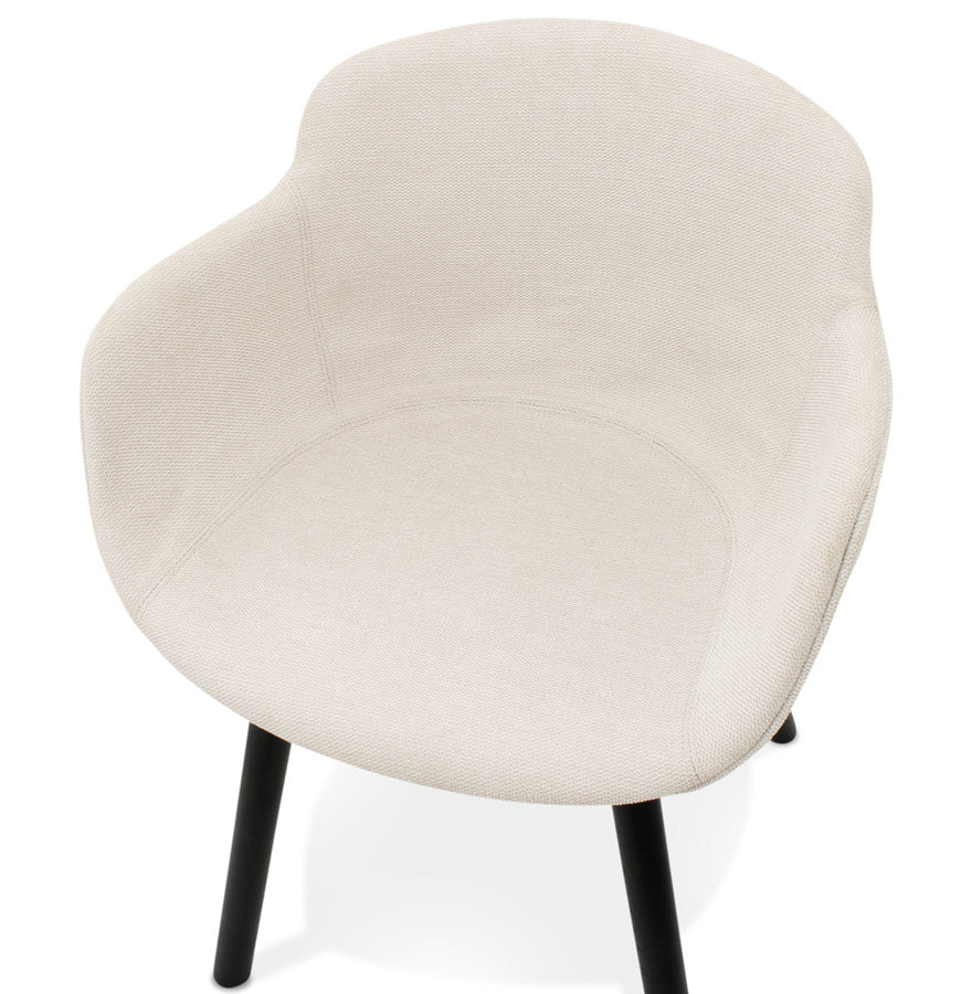 Rosetti | Luxe fauteuil met armleuningen - elegant beige met zwarte poten