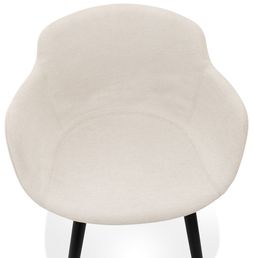 Rosetti | Luxe fauteuil met armleuningen - elegant beige met zwarte poten