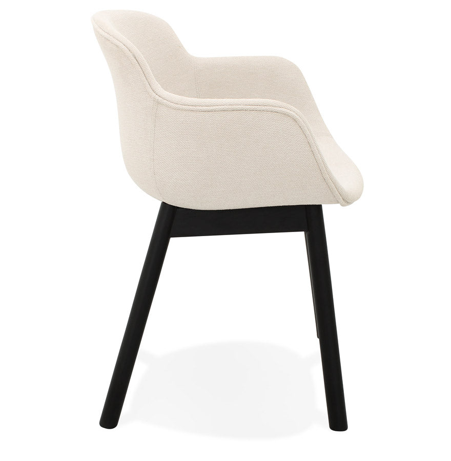 Rosetti | Luxe fauteuil met armleuningen - elegant beige met zwarte poten