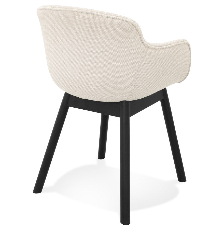 Rosetti | Luxe fauteuil met armleuningen - elegant beige met zwarte poten