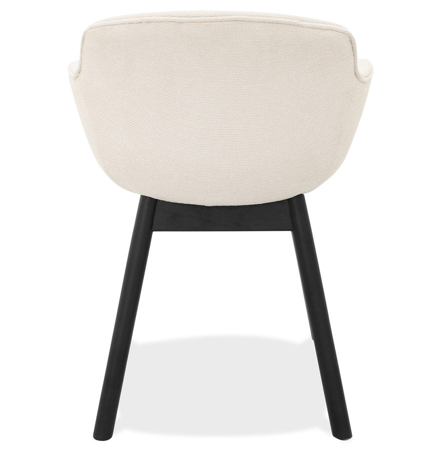 Rosetti | Luxe fauteuil met armleuningen - elegant beige met zwarte poten