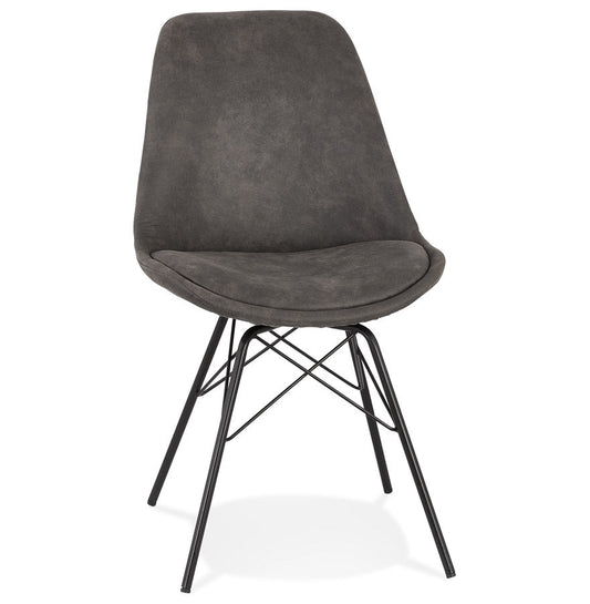 Valora | Luxe grijze microvezel stoel met elegante zwarte poten-OfficeKing