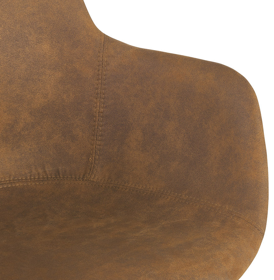 Ruvenza | Luxe fauteuil met armleuningen – stijlvol bruin microvezel