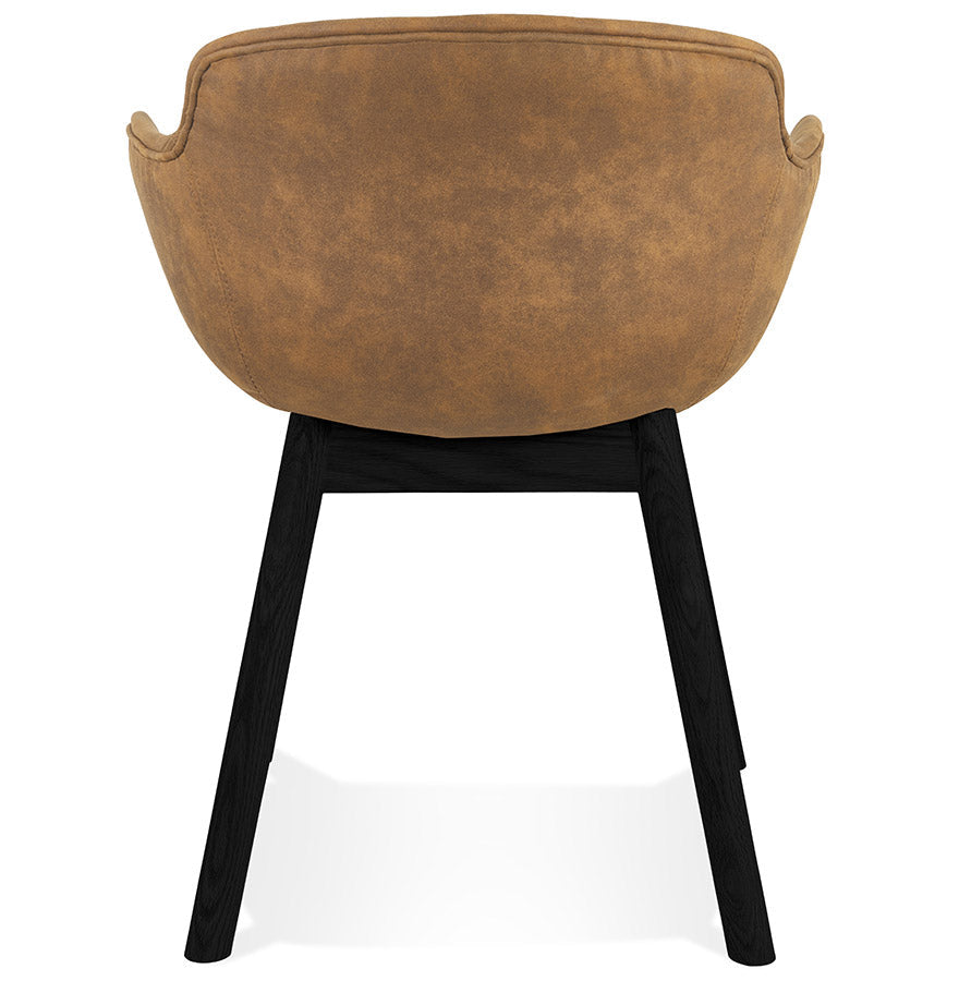 Ruvenza | Luxe fauteuil met armleuningen – stijlvol bruin microvezel