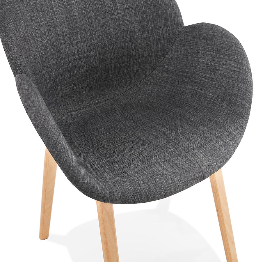 Nordica | Luxe fauteuil met armleuningen – Scandinavisch design – grijs stof-OfficeKing