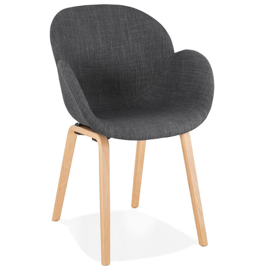 Nordica | Luxe fauteuil met armleuningen – Scandinavisch design – grijs stof-OfficeKing