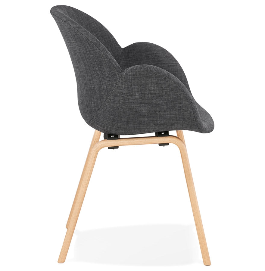 Nordica | Luxe fauteuil met armleuningen – Scandinavisch design – grijs stof-OfficeKing