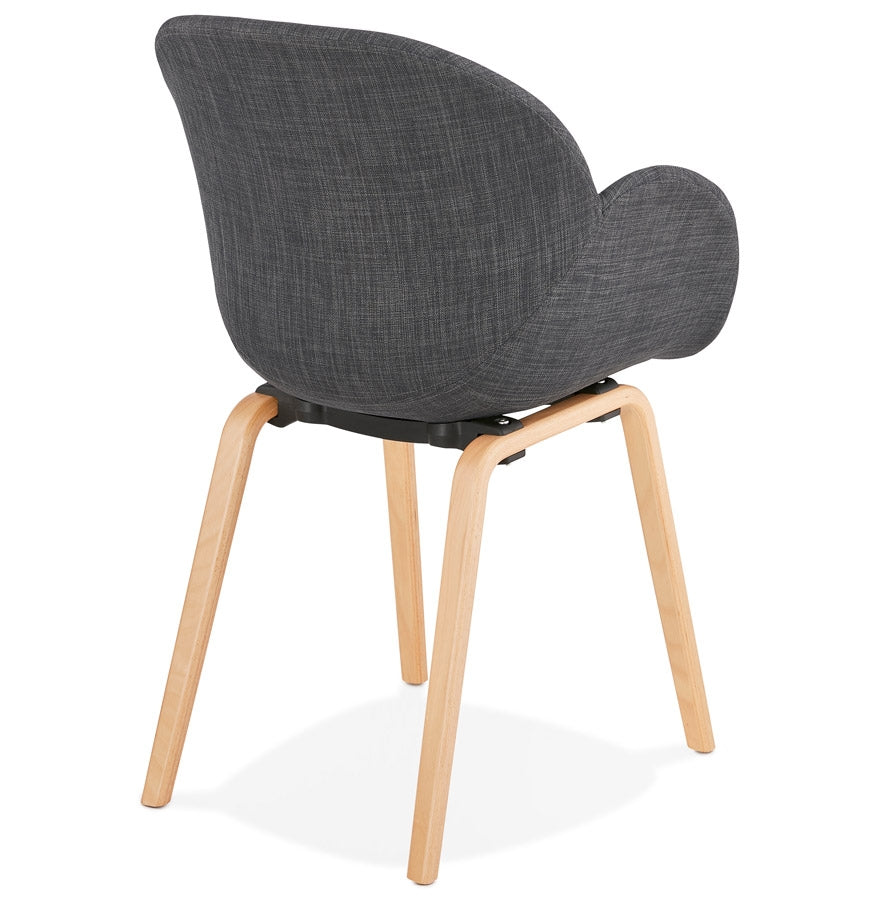 Nordica | Luxe fauteuil met armleuningen – Scandinavisch design – grijs stof-OfficeKing
