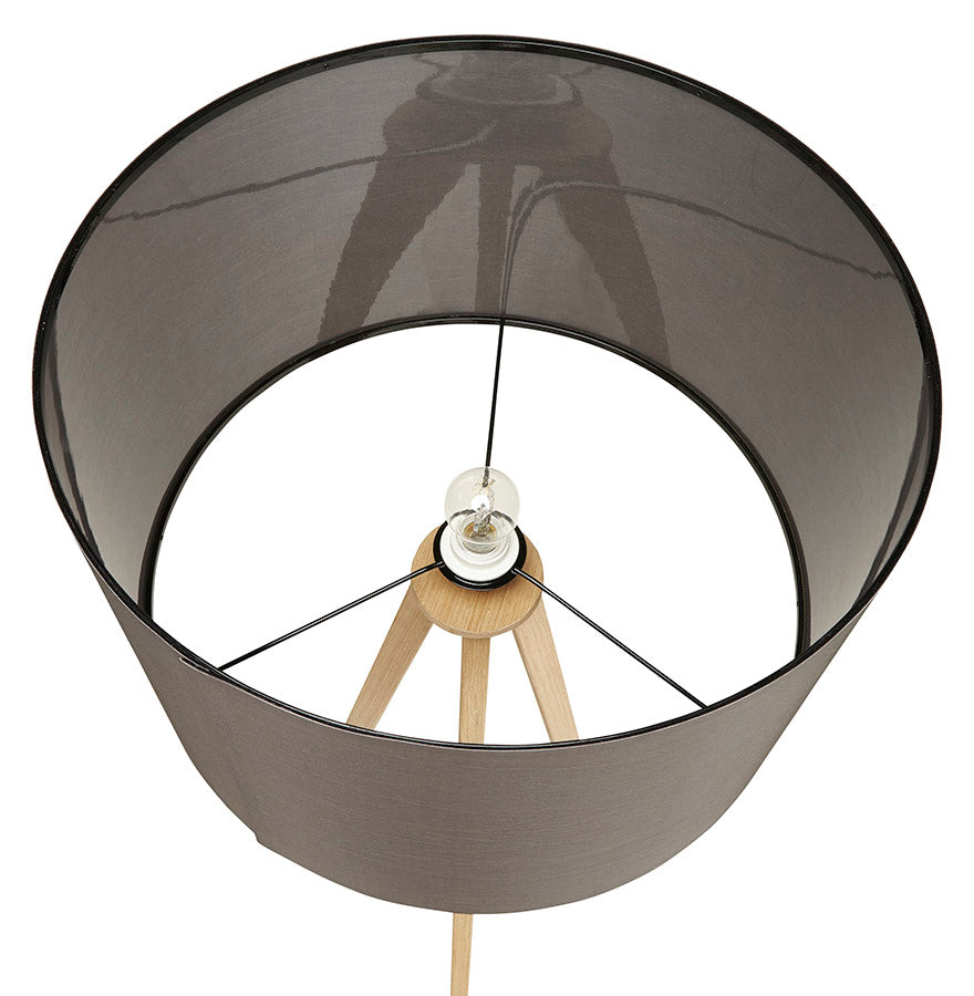 Lunara | Elegante vloerlamp met grijze kap en natuurlijke poten