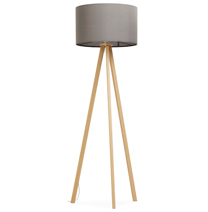 Lunara | Elegante vloerlamp met grijze kap en natuurlijke poten