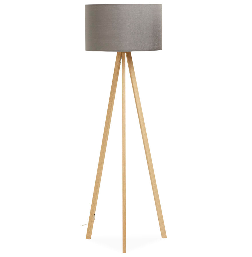 Lunara | Elegante vloerlamp met grijze kap en natuurlijke poten