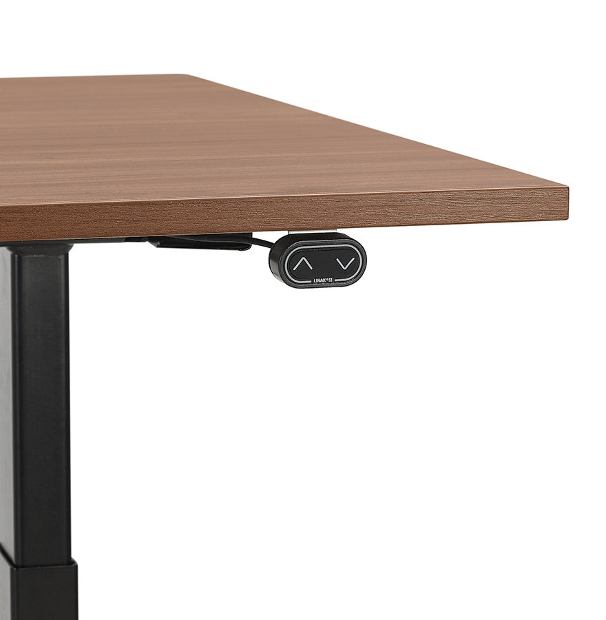 Tronika | Luxe elektrische zit-sta bureau – notenhout afwerking – 140x70 cm-OfficeKing