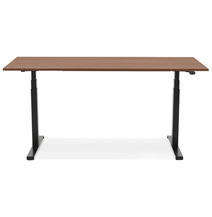 Tronika | Luxe elektrische zit-sta bureau – notenhout afwerking – 140x70 cm-OfficeKing