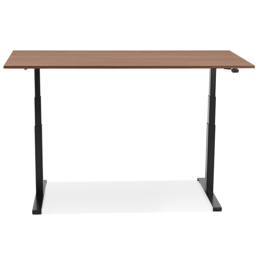 Tronika | Luxe elektrische zit-sta bureau – notenhout afwerking – 140x70 cm-OfficeKing