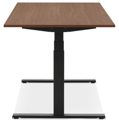Tronika | Luxe elektrische zit-sta bureau – notenhout afwerking – 140x70 cm-OfficeKing