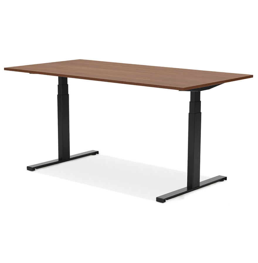 Tronika | Luxe elektrische zit-sta bureau – notenhout afwerking – 140x70 cm-OfficeKing