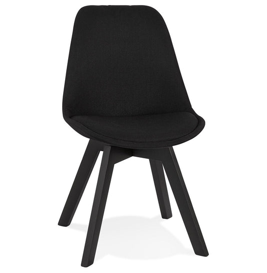 Virelle | Luxe zwarte stoffen en houten stoel – stijlvol en comfortabel-OfficeKing