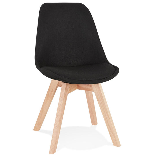 Nordique | Luxe zwarte stoffen bank met houten poten-OfficeKing