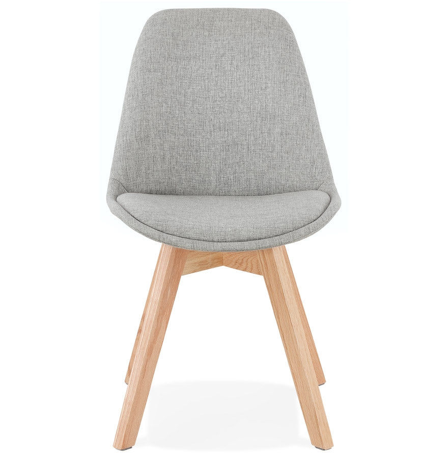 Nordique | Luxe grijze stoel met natuurlijke houten poten-OfficeKing