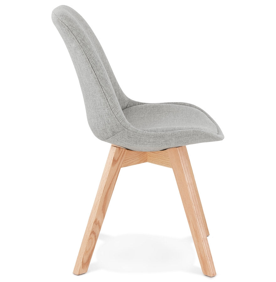 Nordique | Luxe grijze stoel met natuurlijke houten poten-OfficeKing