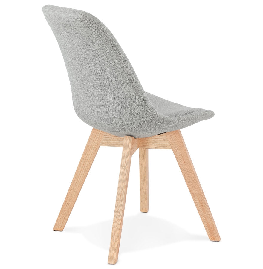 Nordique | Luxe grijze stoel met natuurlijke houten poten-OfficeKing