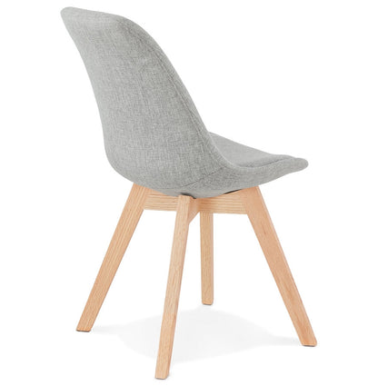 Nordique | Luxe grijze stoel met natuurlijke houten poten-OfficeKing