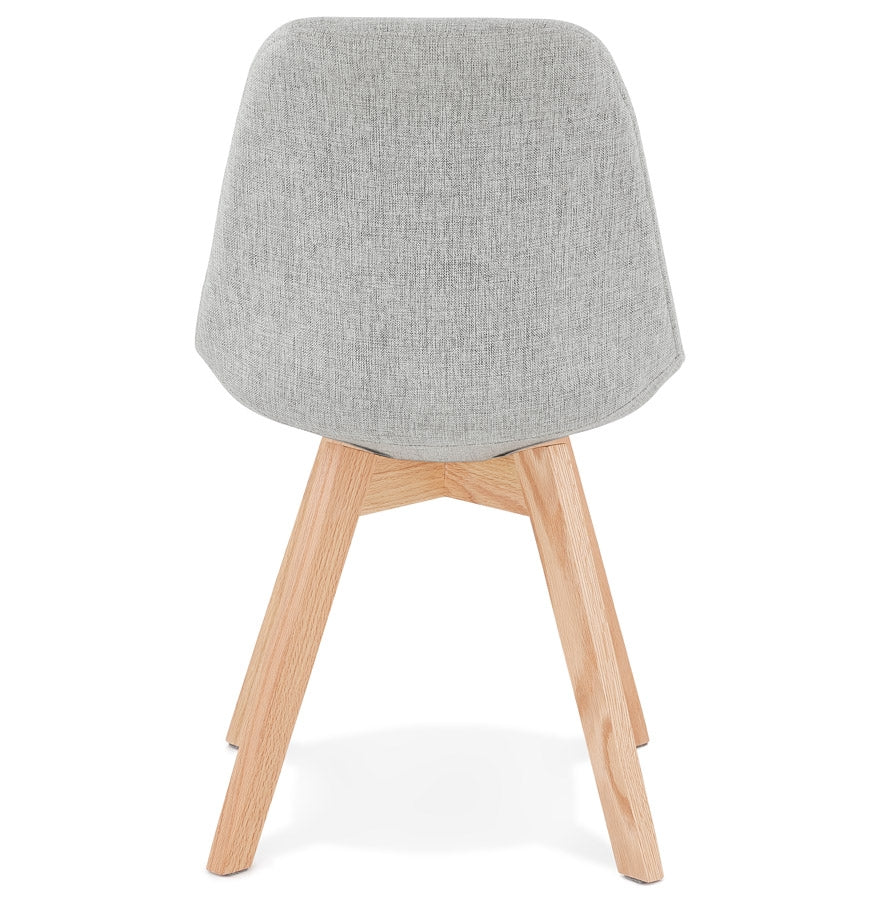Nordique | Luxe grijze stoel met natuurlijke houten poten-OfficeKing