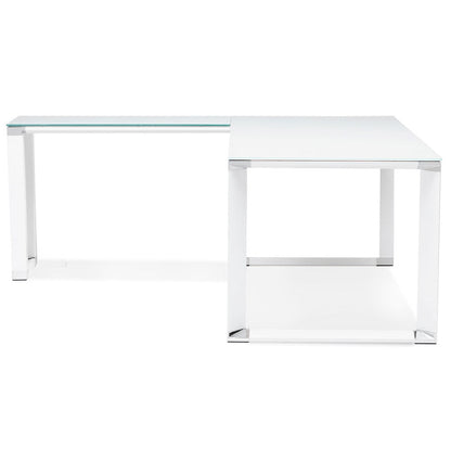 Elara | Luxe hoekbureau van wit glas – 200 cm – stijlvol en functioneel-OfficeKing