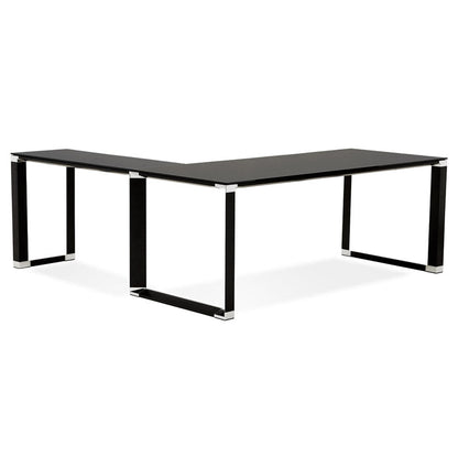 Altravia | Luxe hoekbureau van zwart glas – stijlvol en veelzijdig-OfficeKing