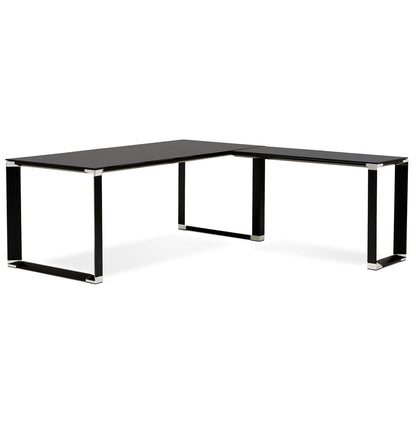Altravia | Luxe hoekbureau van zwart glas – stijlvol en veelzijdig-OfficeKing