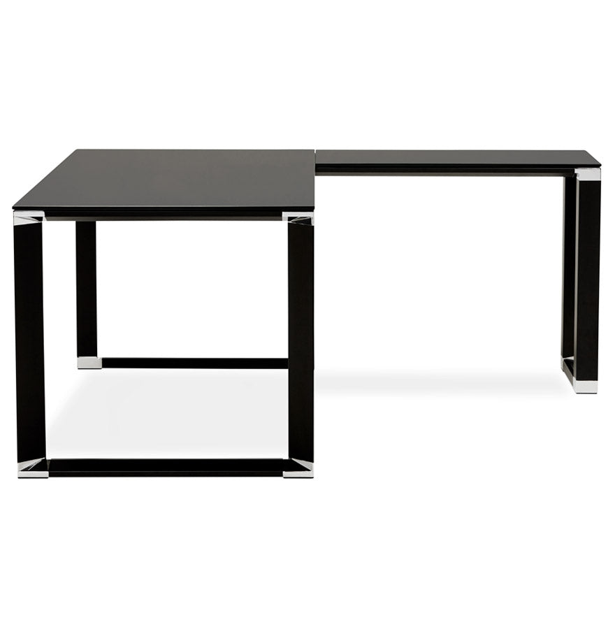 Altravia | Luxe hoekbureau van zwart glas – stijlvol en veelzijdig