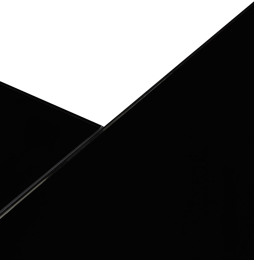 Elysia | Luxe hoekbureau van zwart glas - 160 cm