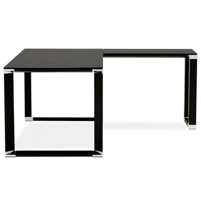 Elysia | Luxe hoekbureau van zwart glas - 160 cm-OfficeKing